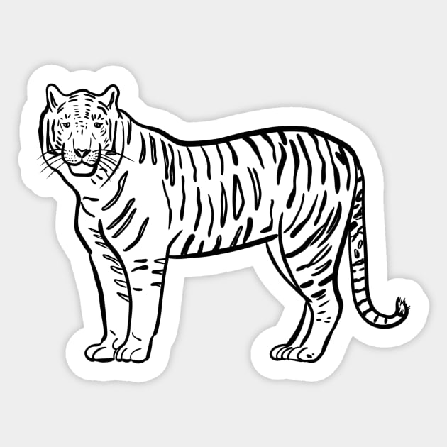 Stick figure tiger Sticker by WelshDesigns